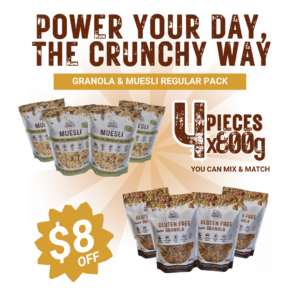 Power Your Day, the Crunchy Way (4 units granola or muesli)
